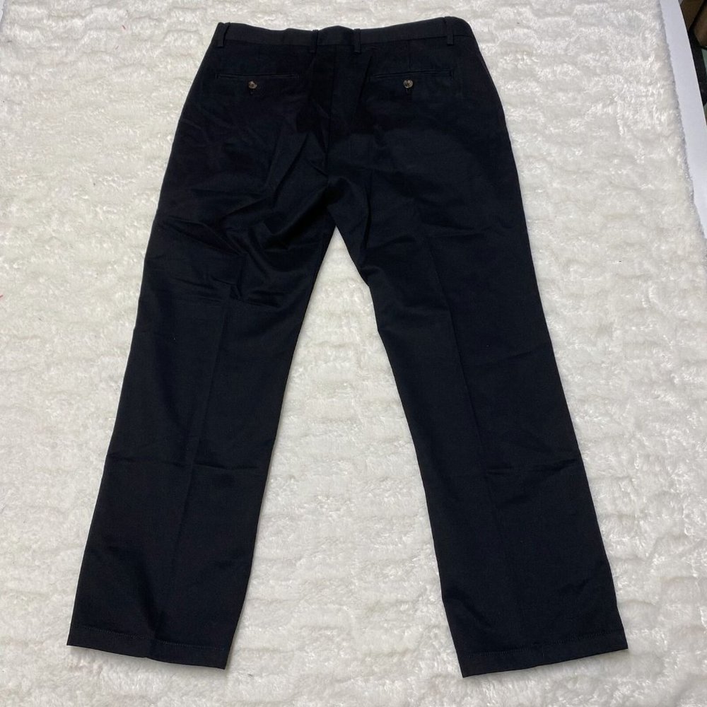 Amazon Essentials Pants Men's 35 X 29 Black Cotton Slash Pockets Mid-Rise Chino